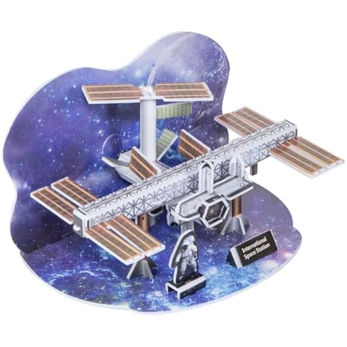3D PUZZLE SPACE & ORBITAL WONDERS INTERNATIONAL SPACE STATION MINI UNIQUE & COLLECTIBLE MODEL ASSEMBLY BUILDING KIT FOR KIDS & ADULTS 34PCS - Image 2